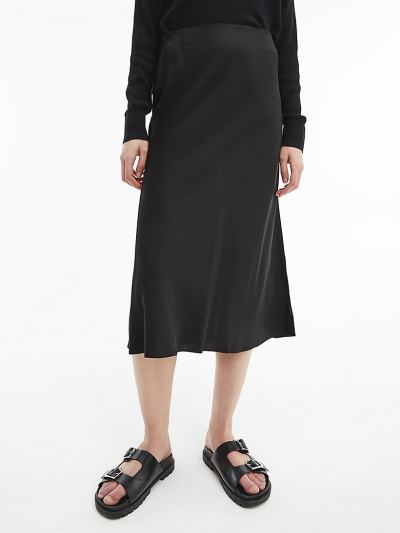 Calvin Klein Ruhák HU566671 | Calvin Klein Flared Női Midi Szoknya Fekete
